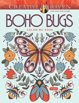 Book cover for Creative Haven Boho Bugs Coloring Book