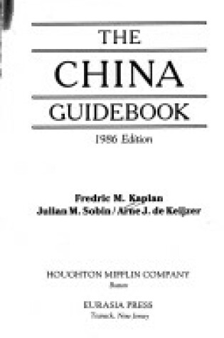 Cover of Dekeijzer China Guidebook 1986 Pa