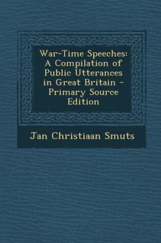 Cover of War-Time Speeches
