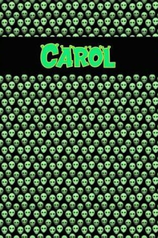 Cover of 120 Page Handwriting Practice Book with Green Alien Cover Carol