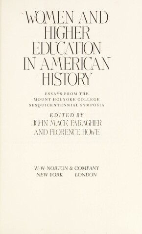 Book cover for Women and Higher Education in American History