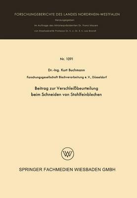 Book cover for Beitrag Zur Verschleissbeurteilung Beim Schneiden Von Stahlfeinblechen