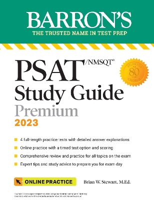 Book cover for PSAT/NMSQT Study Guide, 2023: 4 Practice Tests + Comprehensive Review + Online Practice