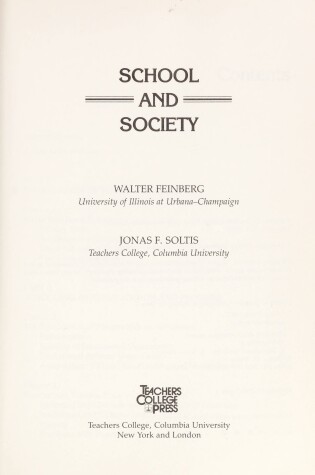 Cover of School and Society