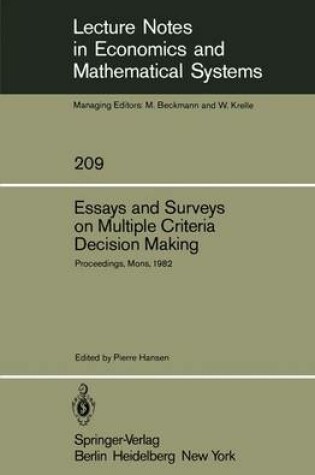 Cover of Essays and Surveys on Multiple Criteria Decision Making