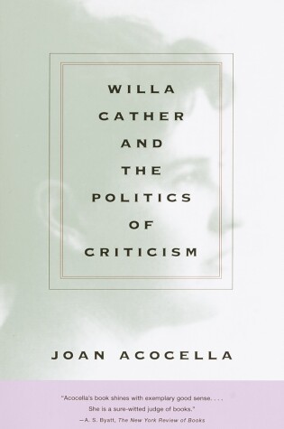 Cover of Willa Cather and the Politics of Criticism