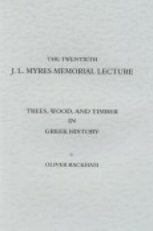 Cover of Trees, Wood and Timber in Greek History