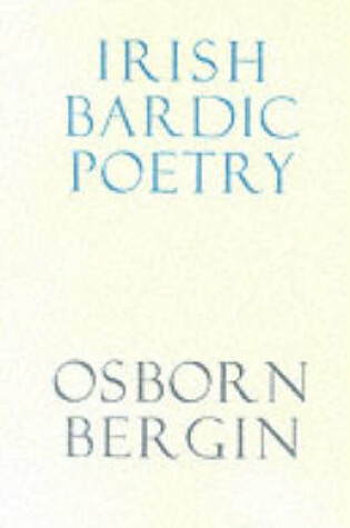 Cover of Irish Bardic Poetry