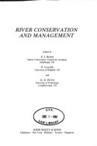 Cover of River Conservation and Management