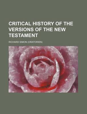 Book cover for Critical History of the Versions of the New Testament