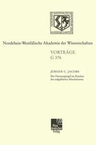 Cover of Der Furstenspiegel Im Zeitalter Des Aufgeklarten Absolutismus Zu Wielands "goldenem Spiegel"