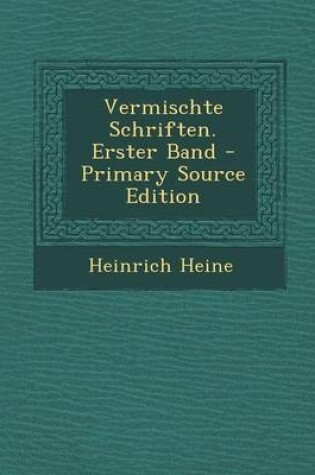 Cover of Vermischte Schriften. Erster Band