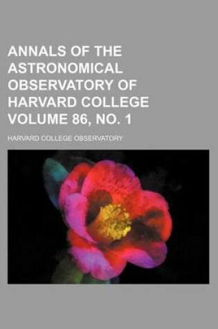 Cover of Annals of the Astronomical Observatory of Harvard College Volume 86, No. 1