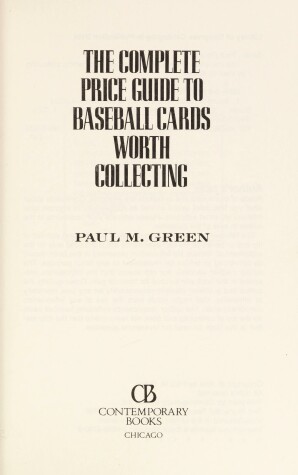 Book cover for The Complete Price Guide to Baseball Cards Worth Collecting