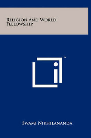 Cover of Religion and World Fellowship