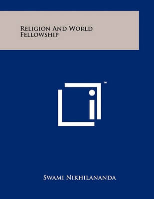 Book cover for Religion and World Fellowship