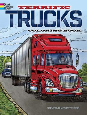 Book cover for Terrific Trucks Coloring Book