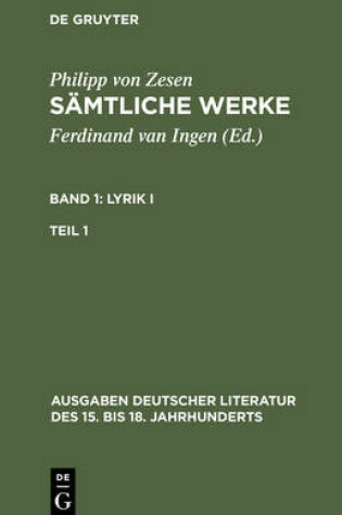 Cover of Lyrik I. Erster Teil