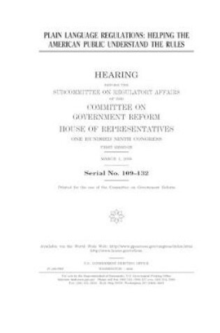 Cover of Plain language regulations