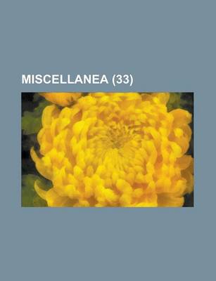 Book cover for Miscellanea (33)