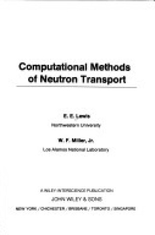 Cover of Computational Methods of Neutron Transport