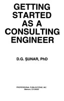 Book cover for Getting Started as a Consulting Engineer