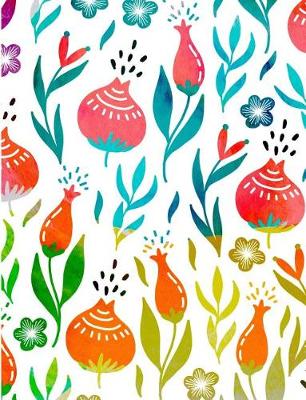 Cover of Composition Notebook College Ruled with Vibrant Watercolor Flowers Cover