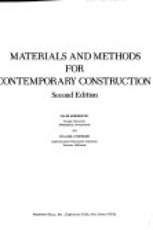 Cover of Materials and Methods for Contemporary Construction