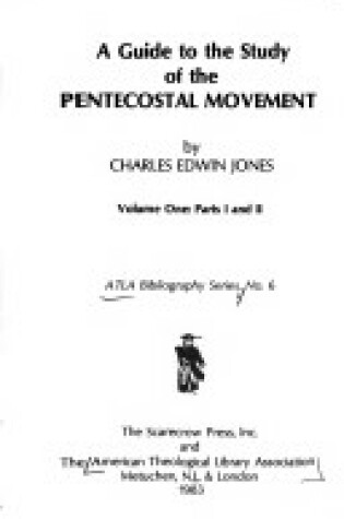 Cover of A Guide to the Study of the Pentecostal Movement