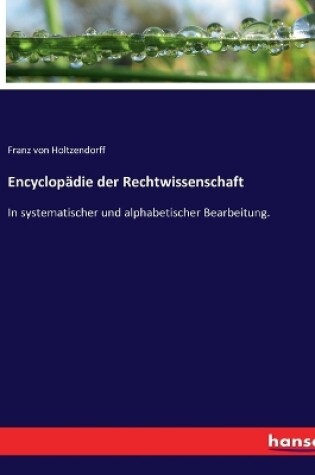 Cover of Encyclopädie der Rechtwissenschaft