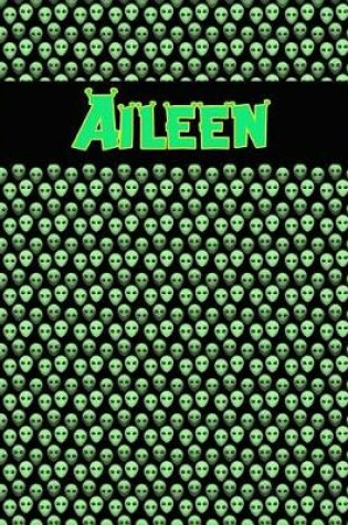 Cover of 120 Page Handwriting Practice Book with Green Alien Cover Aileen