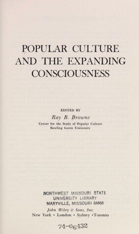 Cover of Popular Culture and the Expanding Consciousness,