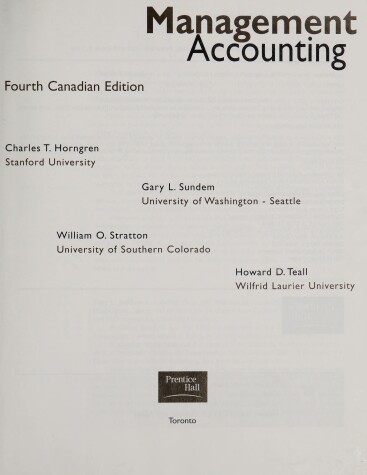Book cover for Management Accounting, Canadian Edition