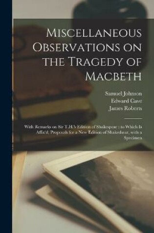 Cover of Miscellaneous Observations on the Tragedy of Macbeth