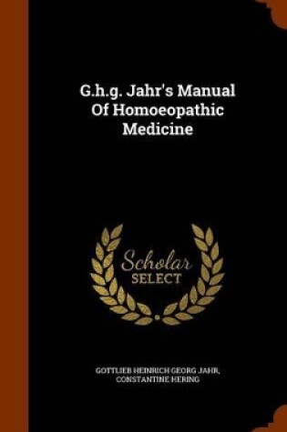 Cover of G.H.G. Jahr's Manual of Homoeopathic Medicine