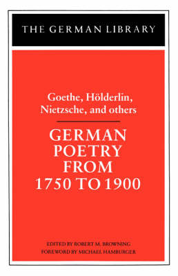 Book cover for German Poetry from 1750 to 1900: Goethe, Holderlin, Nietzsche and others