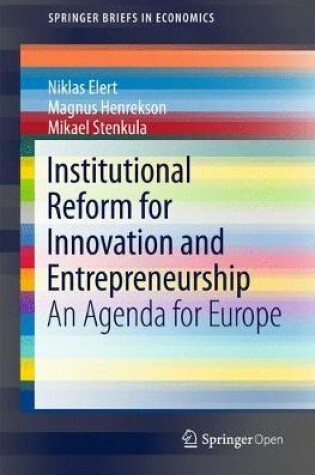 Cover of Institutional Reform for Innovation and Entrepreneurship