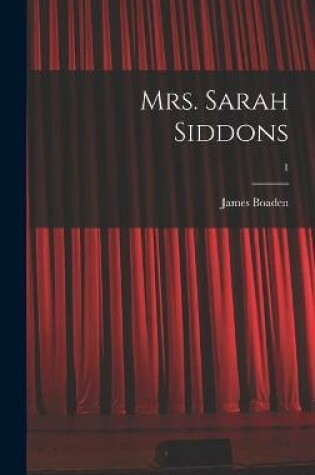 Cover of Mrs. Sarah Siddons; 1