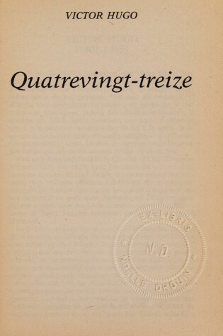 Cover of Quatre-Vingt-Cinq