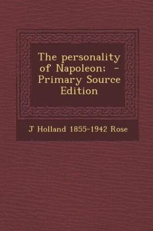 Cover of Personality of Napoleon;