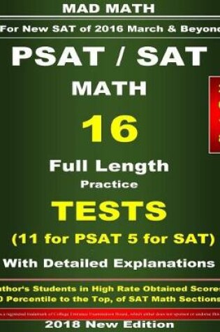 Cover of 2018 PSAT-SAT Math 16 Tests