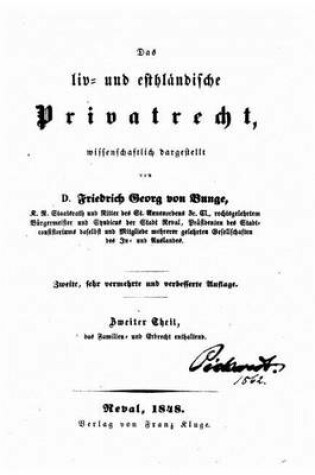 Cover of Das LIV Und Esthlandische Privatrecht