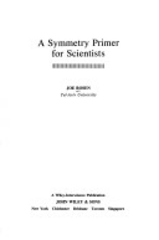 Cover of Symmetry Primer for Scientists