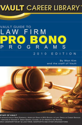 Cover of Vault Guide to Law Firm Pro Bono Programs