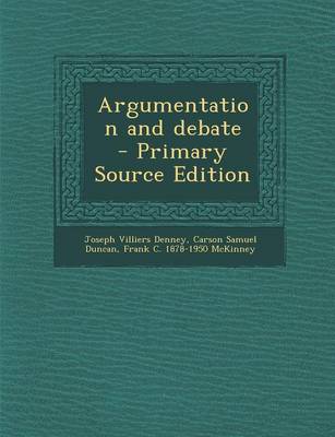 Book cover for Argumentation and Debate