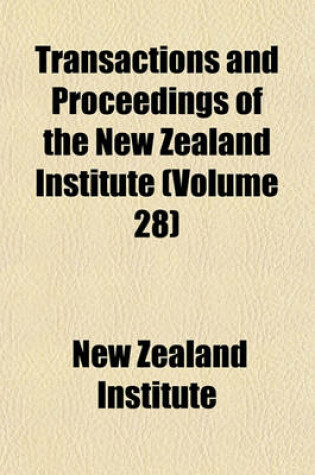 Cover of Transactions and Proceedings of the New Zealand Institute Volume 25