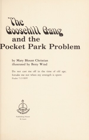 Book cover for The Goosehill Gang and the Pocket Park Problem