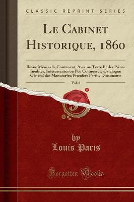 Book cover for Le Cabinet Historique, 1860, Vol. 6