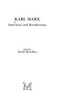 Cover of Interviews and Recollections of Karl Marx