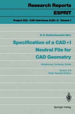 Cover of Specification of a CAD * I Neutral File for CAD Geometry